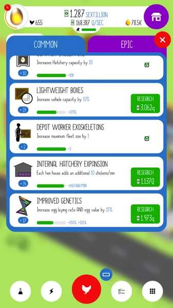 Schermata di gioco di Egg, Inc.